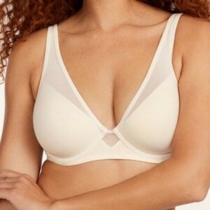 Thirdlove Cotton Plunge Bra Off White